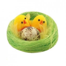 Set 6 puisori din plus in cuib verde, 6 cm