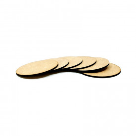 Set 6 suporturi pentru pahar din MDF - rotund, 9 cm