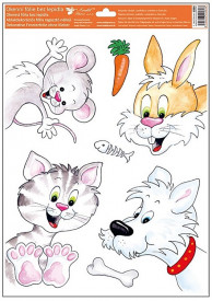 Sticker geam - animale de casa, 30 x 42 cm