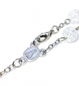 Matanii argintii cu perle transparente, 14 cm