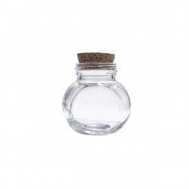 Sticluta cu capac rotund din pluta, sticla groasa - 60 g, 5.5 x 5.5 x 4 cm