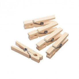 Set 12 clestisori din lemn natur, 3.5 cm