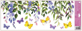 Sticker pentru geam tip perdea - fluturi galbeni, 60 x 22.5 cm