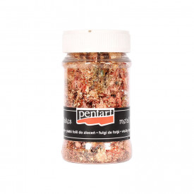Fulgi de foita fumurie imitatie aur Pentart 1 g - cupru, M5