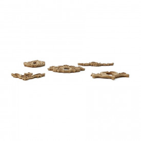 Set 5 ornamente din lemn termoplastic - gauri chei