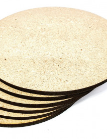 Set 6 suporturi pentru pahar din MDF - rotund, 9 cm