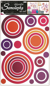 Sticker camera - cercuri colorate rosu si mov, 70 x 42 cm