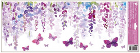 Sticker pentru geam tip perdea - fluturi mov, 60 x 22.5 cm