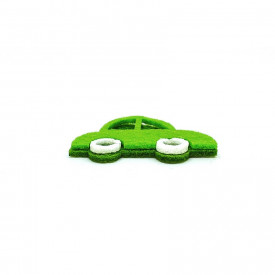 Figurine din fetru la bucata - masina verde, 4.5 x 3 cm