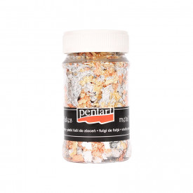 Fulgi de foita fumurie imitatie aur Pentart 1 g - culori mixte, M3
