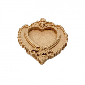 Ornament din lemn termoplastic - rama inima, 6 x 5 cm