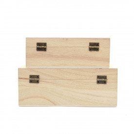 Set 2 cutii din lemn, forma dreptunghi