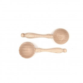 Set 2 lingurite din lemn - cupa rotunda, 11 x 3.7 cm