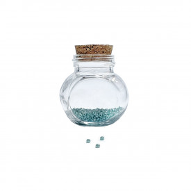 Sticluta cu capac rotund din pluta, sticla groasa - 60 g, 5.5 x 5.5 x 4 cm