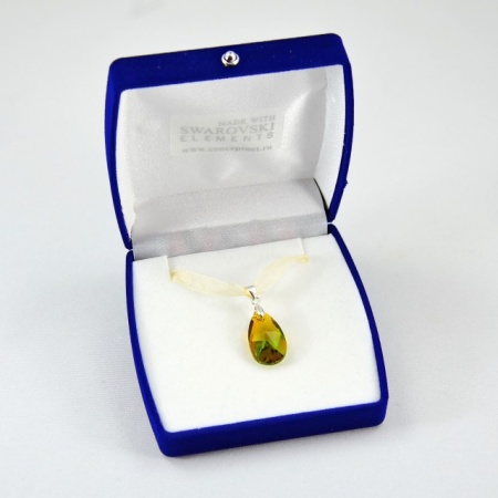 Pear Pendant, Blend Topaz &amp; Fern Green, 22 mm - Img 2