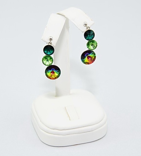 Set bijuterii argint cu 3 cristale SWAROVSKI ELEMENTS - Mix Green - Img 8