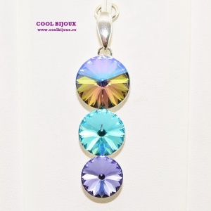 Pandantiv argint cu 3 cristale SWAROVSKI ELEMENTS - Paradise
