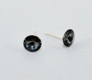Cercei surub cu cristale SWAROVSKI ELEMENTS - Silver Night