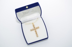 Rivoli Cross Pendant - Fancy Multi Setting - Black Diamond - Img 4