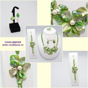 Set bijuterii cu sidef si perle SWAROVSKI ELEMENTS - rosu - Img 3