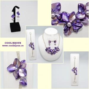 Set bijuterii cu sidef si perle SWAROVSKI ELEMENTS - rosu - Img 4
