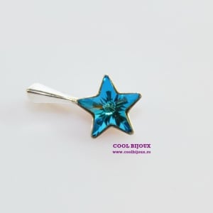 Pandantiv argint cu cristal SWAROVSKI ELEMENTS - Bermuda Blue