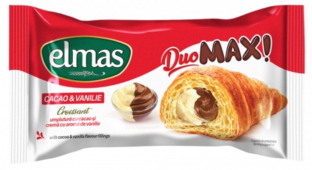 ELMAS Croissant MAX mit Kakao- und Vanillefüllung / ELMAS Croissant MAX Cacao-Vanilie 80g