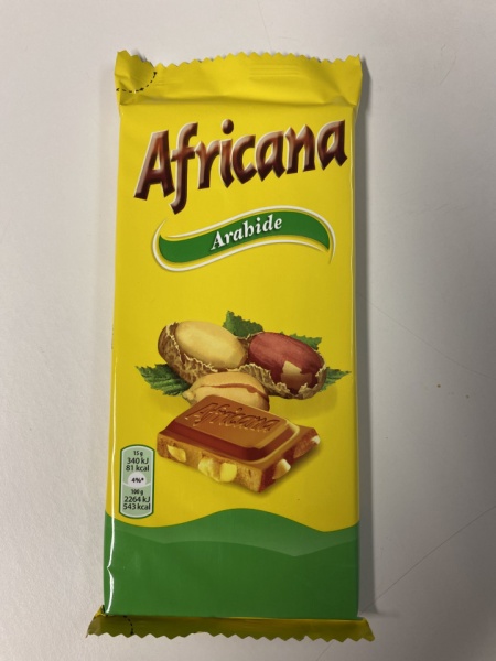 AFRICANA Tableta cacao, lapte, Arahide 80g