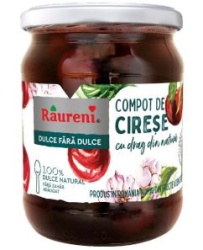 RAURENI Compot Cirese Dulce - fara dulce 520g - Img 1