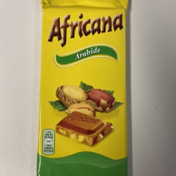 AFRICANA Tableta cacao, lapte, Arahide 80g - Img 1