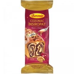 BOROMIR Cozonac Insiropat cu nuci si cirese 550g