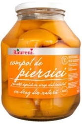 RAURENI Compot piersici jumatati nedescojite 720g