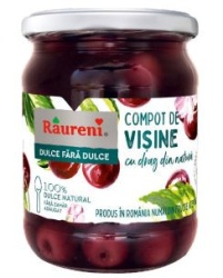 RAURENI Compot Visine Dulce - fara dulce 520g - Img 1
