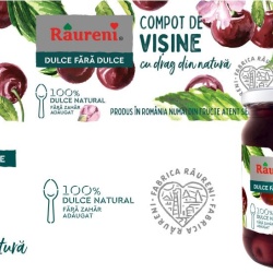 RAURENI Compot Visine Dulce - fara dulce 520g - Img 2