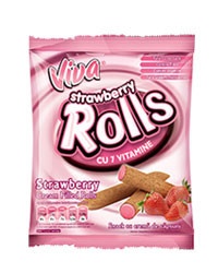 VIVA Choco Rolls capsuni 100G