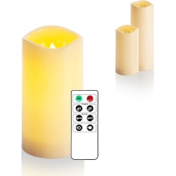 Lumânare LED pentru exterior, 10x30 cm, crem, cu telecomandă – ambianță plăcută și sigură pentru orice spațiu în aer liber.