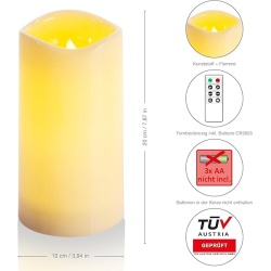 Lumânare LED pentru exterior, 10x30 cm, crem, cu telecomandă – ambianță plăcută și sigură pentru orice spațiu în aer liber. - Img 2
