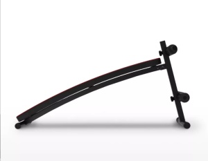 Banca fitness abdominala Tengu, Curbata, Reglabila, Multifunctionala, Economiseste spatiu, Capacitate maxima 150kg, Constructie durabila din otel, 61x52x130 cm, Negru - Img 7