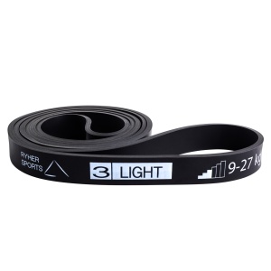 Banda elastica fitness RYHER, rezistenta pana la 27 kg, de Latex Natural, 2.4x104 cm, culoare neagra, pentru exercitii, sala de forta, incalzire, antrenament stretching