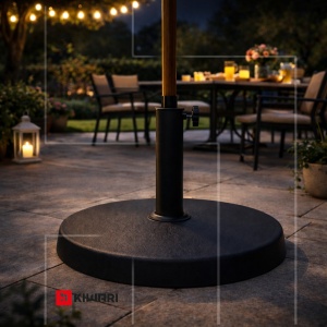 Baza Umbrela Rotunda Kiwari® Gravity, Diametru 44.5 cm x inaltime 33 cm, Rasina sintetica/Otel, Terasa/Gradina, Negru - Img 4