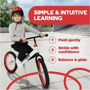 Bicicleta fara pedale Bixe, 16 inch, aluminiu, anvelope pneumatice, rosu, 5-9 ani - Img 5