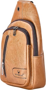 Borseta crossbody unisex, de umar sau de mana din piele, Donbolso, 3 compartimente, 30 X 16 X 10 cm - Img 2