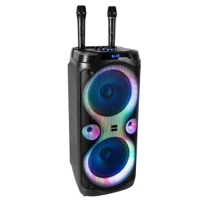 Boxa portabila Ibiza Sound, COLUMBA-KARAOKE, 700W, Bluetooth, USB, microSD, AUX si MIC, negru