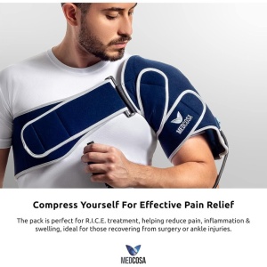 Compresa pentru Terapie Cald/Rece, Medcosa, pentru Umar, Gel Termic, Pompa Manuala, Reutilizabil, reduce Durerile, Inflamatiile si Umflaturile, Albastru - Img 5