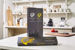 Cutit profesional de dezosat Damasc Orient, Origin Series, din otel inoxidabil japonez AUS-10, negru - Img 2