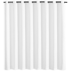 Draperie opaca cu inele Jemidi, 300 x 245 cm, Alb, Poliester