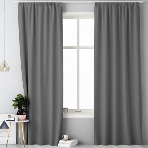 Draperie opaca cu rejansa Jemidi, 140cm x 250cm, Antracit, Poliester - Img 2