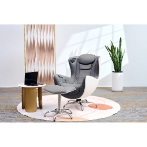 Fotoliu de masaj electric cu taburet, functie de incalzire si mecanism 2D, 110 x 68 x 110 cm, Gri - Img 3