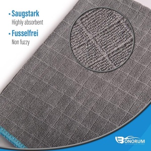 HEYNNA Bonorum 6 x Prosoape din microfibra 380 GSM, fara scame pentru ingrijirea masinii, curatare si menaj, 40 x 40 cm - Img 3