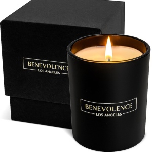 Lumanare parfumata, Benevolence LA, aroma de lemn Oud, 100% naturale, 170 g, ardere 35h, set